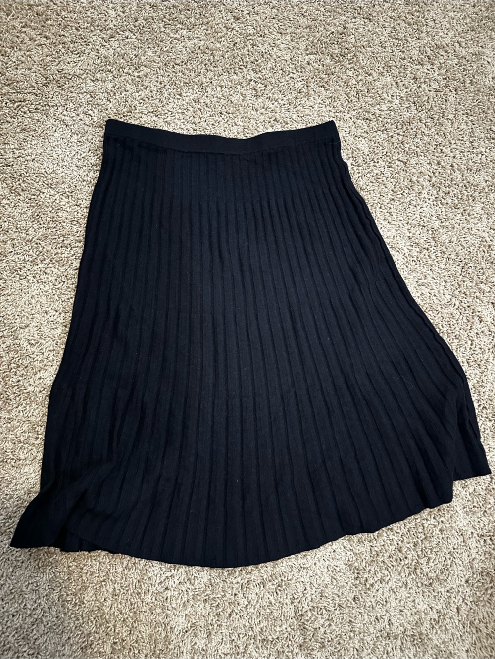 Jones New York Navy Ribbed Midi Skirt